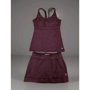 Lija Golf Tennis Skort Racerback Top Women's Outfit Size SM Burgundy Activewear